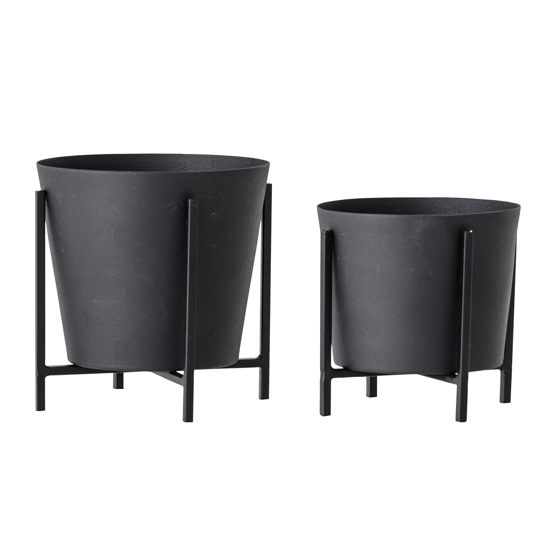 Black Metal Planters Set of Two - ad&i