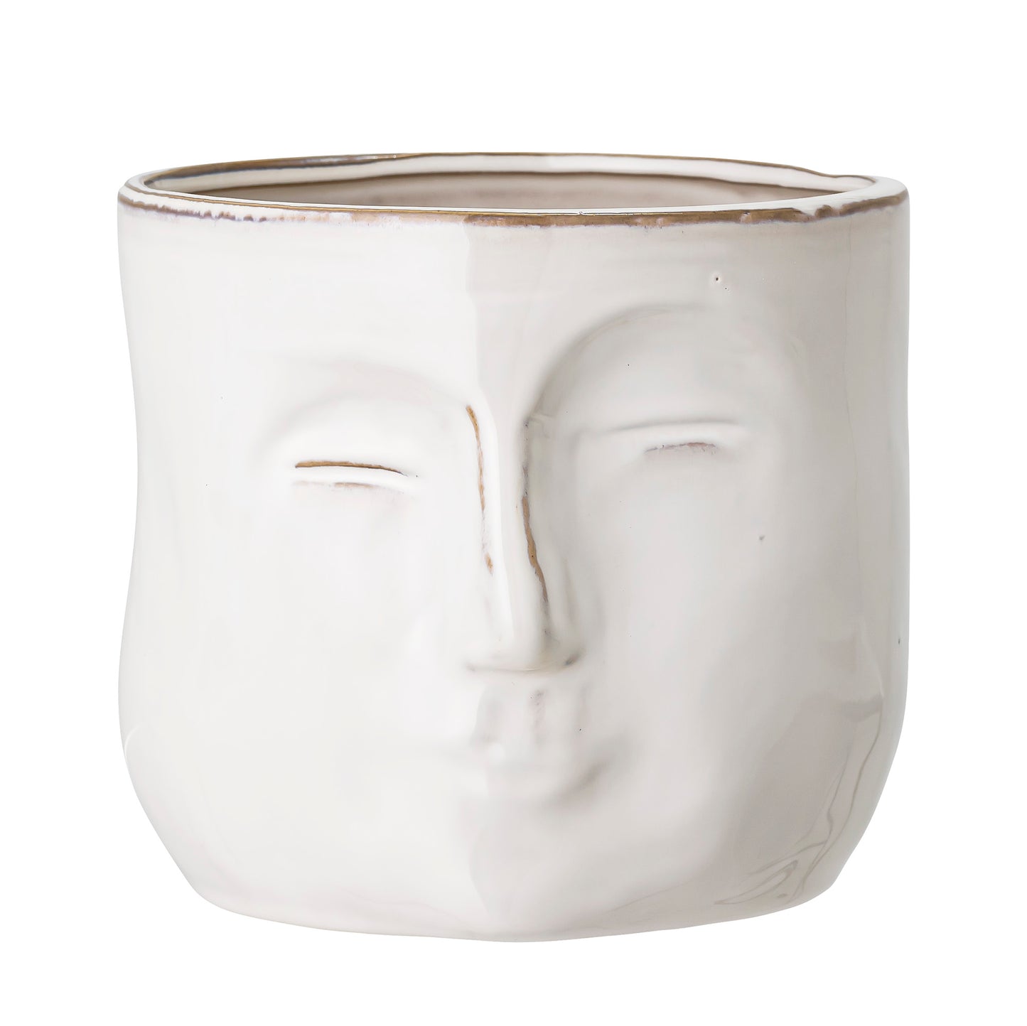 White Stoneware Face Planter - ad&i