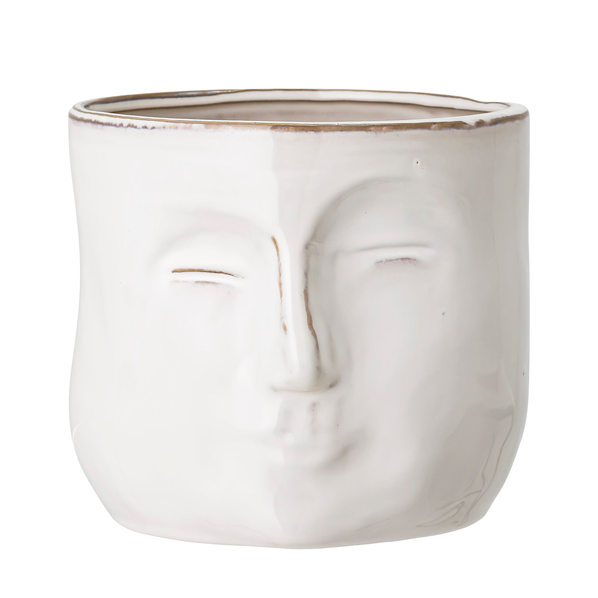 White Stoneware Face Planter - ad&i