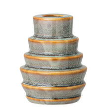 Load image into Gallery viewer, Green Layered Stoneware Candlestick Holder - ad&amp;i