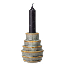 Load image into Gallery viewer, Green Layered Stoneware Candlestick Holder - ad&amp;i