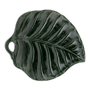 Savanna Palm Leaf Decorative Stoneware Plate-ad&i