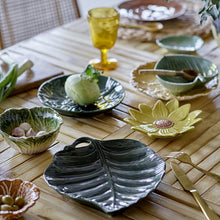 Load image into Gallery viewer, Savanna Palm Leaf Decorative Stoneware Plate-ad&amp;i