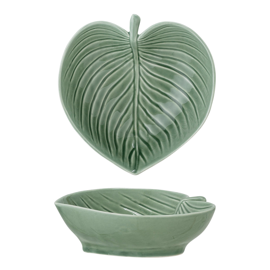 Savanna Palm Leaf Decorative Stoneware Bowl-ad&i