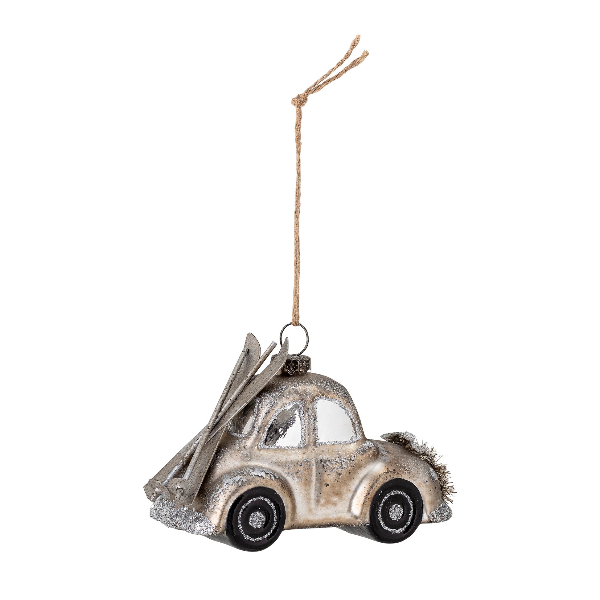 Metallic Retro Car Christmas Shaped Bauble - ad&i