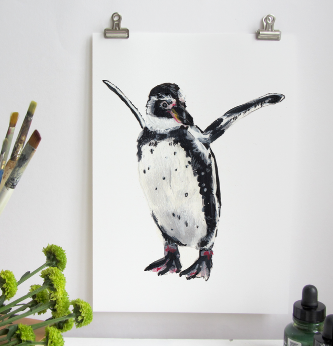 Humboldt Penguin A4 Digital Print by Abby Cook - ad&i