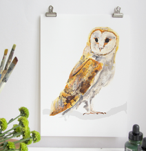 Load image into Gallery viewer, Barn Owl A4 Digital Print by Abby Cook - ad&amp;i