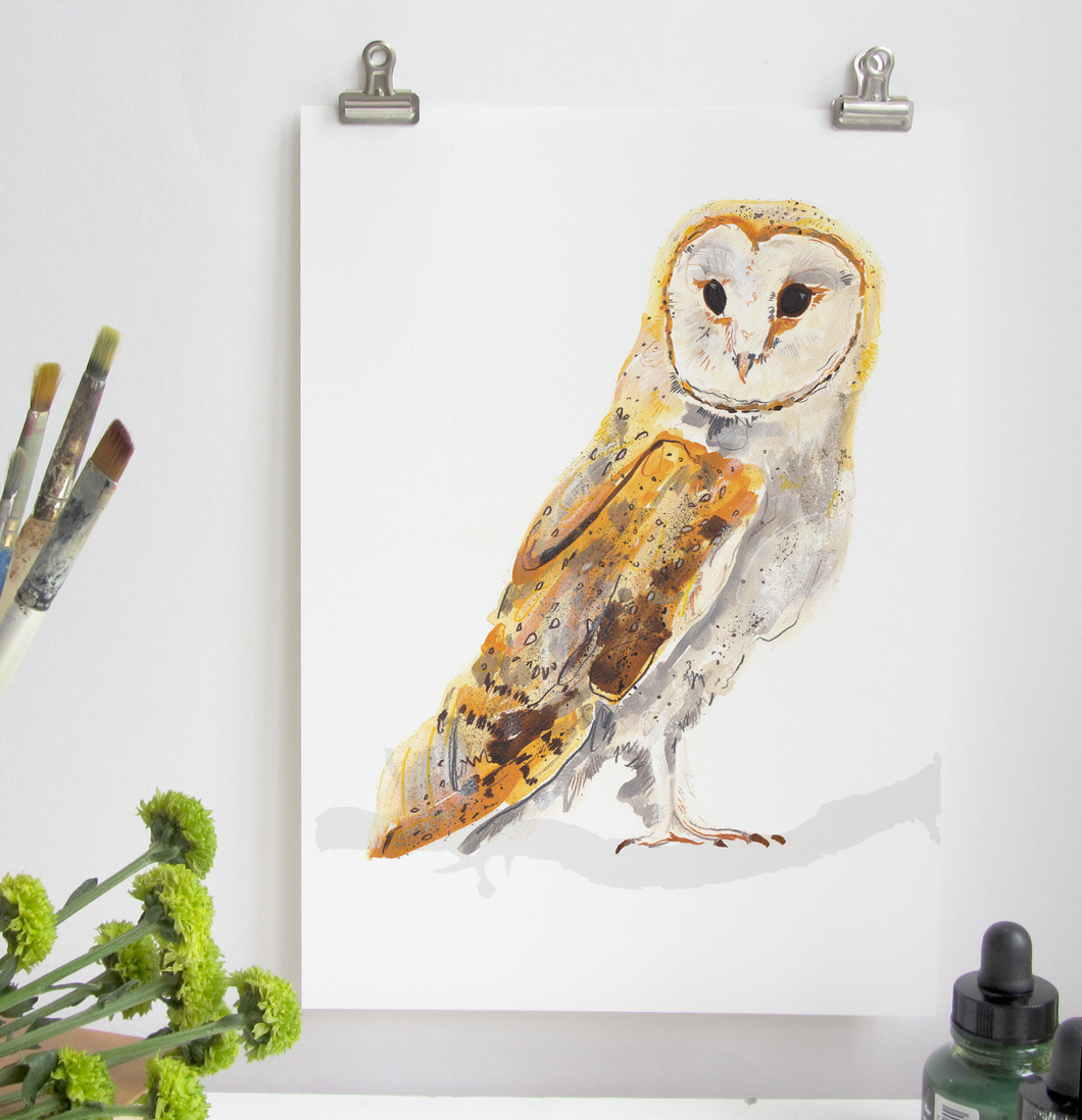 Barn Owl A4 Digital Print by Abby Cook - ad&i