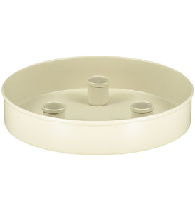 Stone White Metal Candle Platter Holder-ad&i