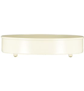 Stone White Metal Candle Platter Holder-ad&i
