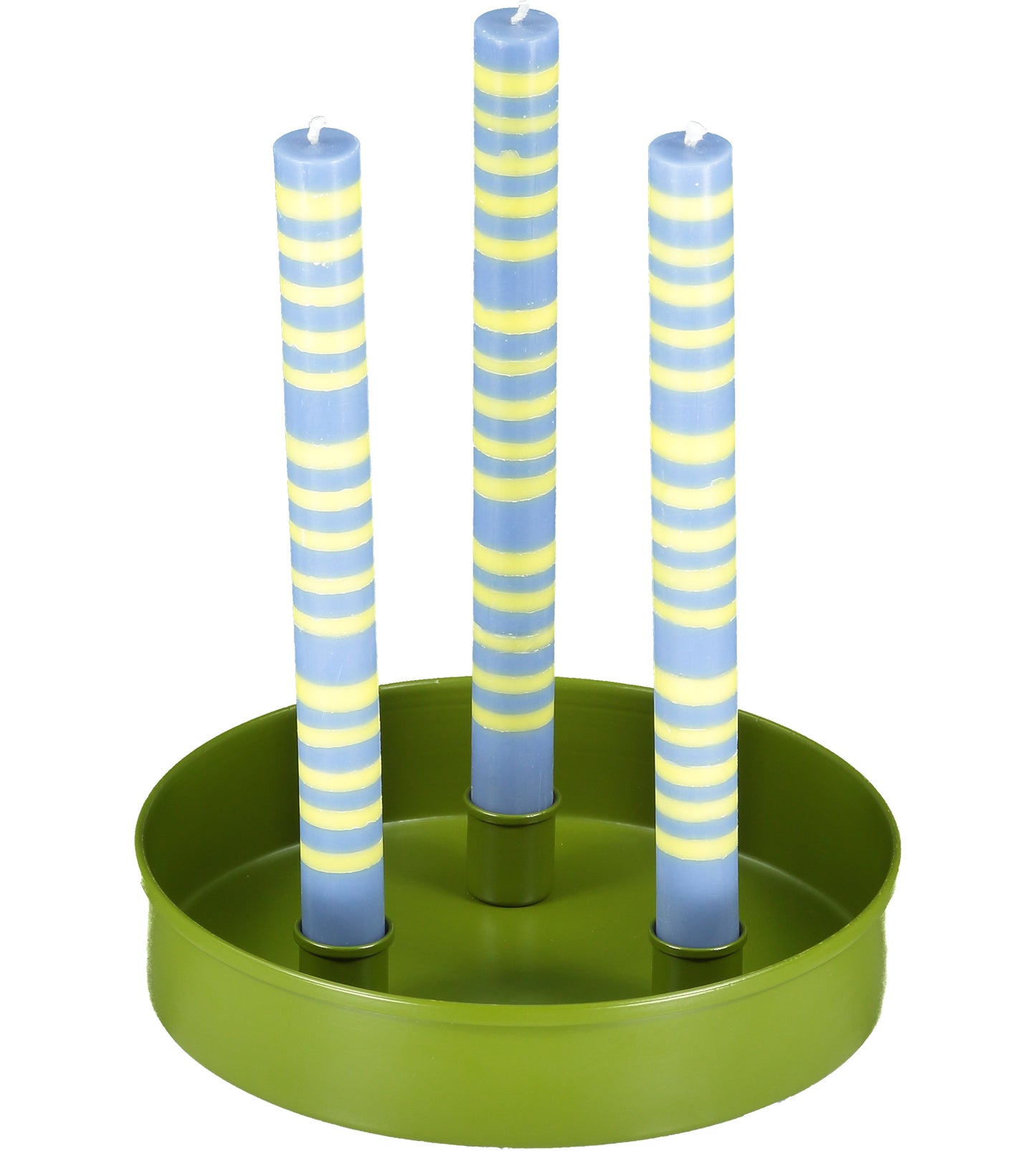 Olive Metal Candle Platter Holder-ad&i