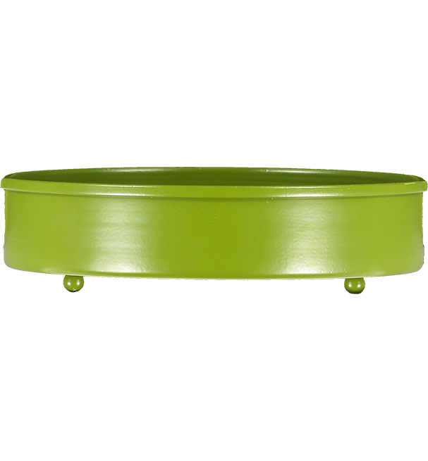 Olive Metal Candle Platter Holder-ad&i