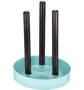 Sky Blue Metal Candle Platter Holder-ad&i