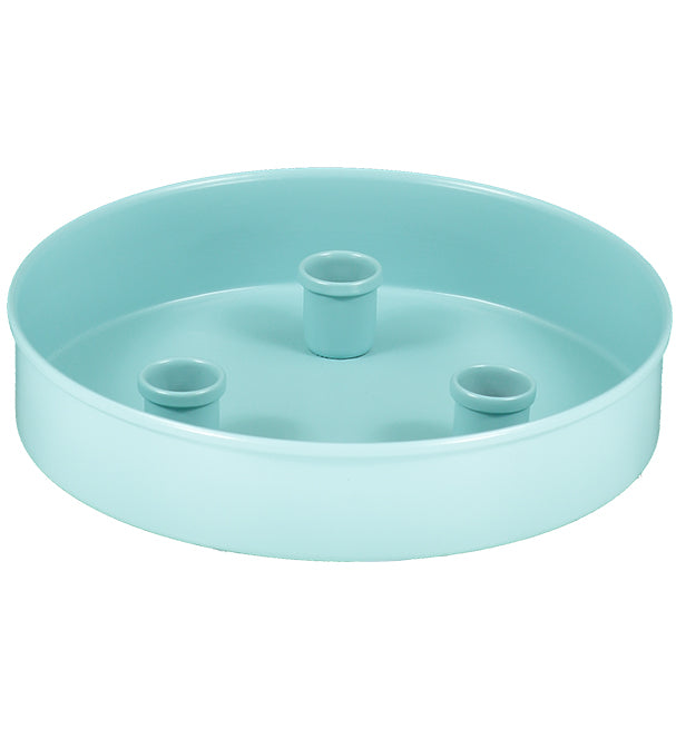 Sky Blue Metal Candle Platter Holder-ad&i