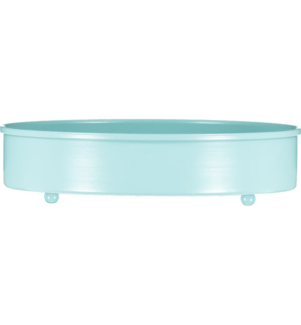 Sky Blue Metal Candle Platter Holder-ad&i