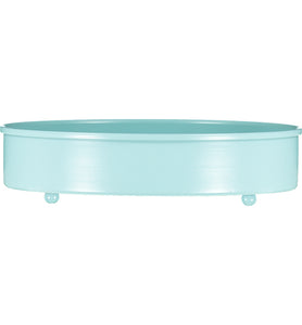 Sky Blue Metal Candle Platter Holder-ad&i