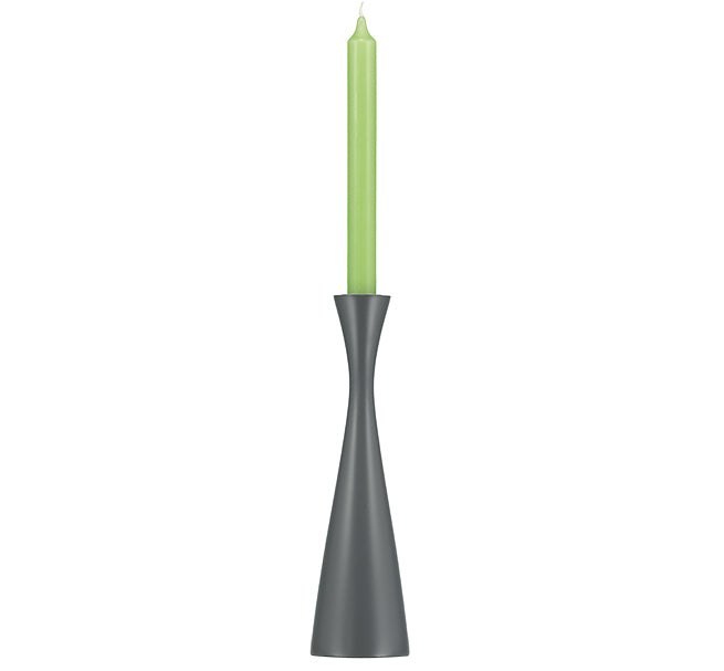 Gunmetal Tall Wooden Candlestick Holder - ad&i