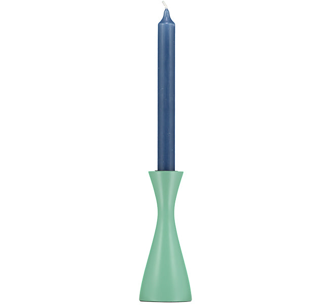 Opaline Green Medium Wooden Candlestick Holder - ad&i