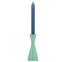 Load image into Gallery viewer, Opaline Green Medium Wooden Candlestick Holder - ad&amp;i