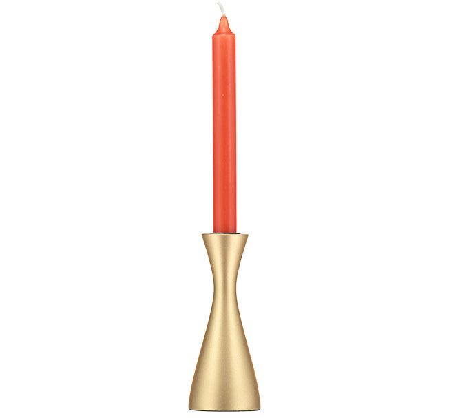 Old Gold Medium Wooden Candlestick Holder - ad&i