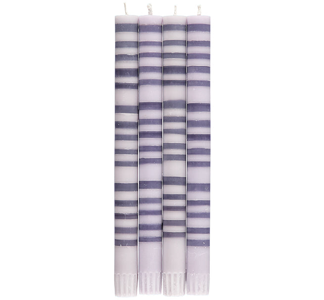 Grey & Gunmetal Striped Candlesticks Set of Four - ad&i