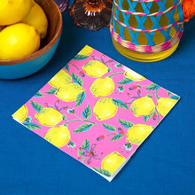 Load image into Gallery viewer, Boho Lemon Print Napkins-ad&amp;i