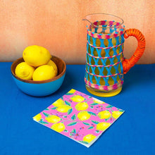 Load image into Gallery viewer, Boho Lemon Print Napkins-ad&amp;i