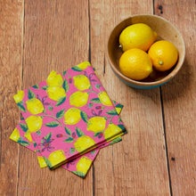 Load image into Gallery viewer, Boho Lemon Print Napkins-ad&amp;i