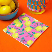 Load image into Gallery viewer, Boho Lemon Print Napkins-ad&amp;i