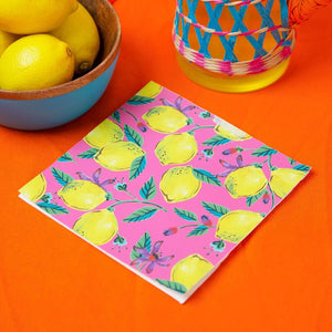 Boho Lemon Print Napkins-ad&i