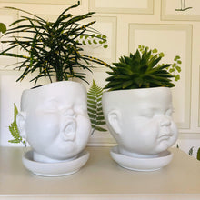 Load image into Gallery viewer, Large Ceramic Baby Face Plant Pot - ad&amp;i