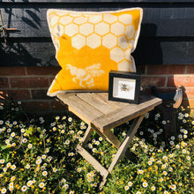 Load image into Gallery viewer, Embroidered and Painted Bumble Bee Framed Wall Art - ad&amp;i