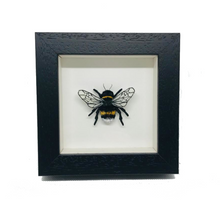 Load image into Gallery viewer, Embroidered and Painted Bumble Bee Framed Wall Art - ad&amp;i