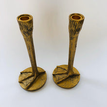 Load image into Gallery viewer, Gold Bird Leg Candlestick Holders Set of 2 - ad&amp;i
