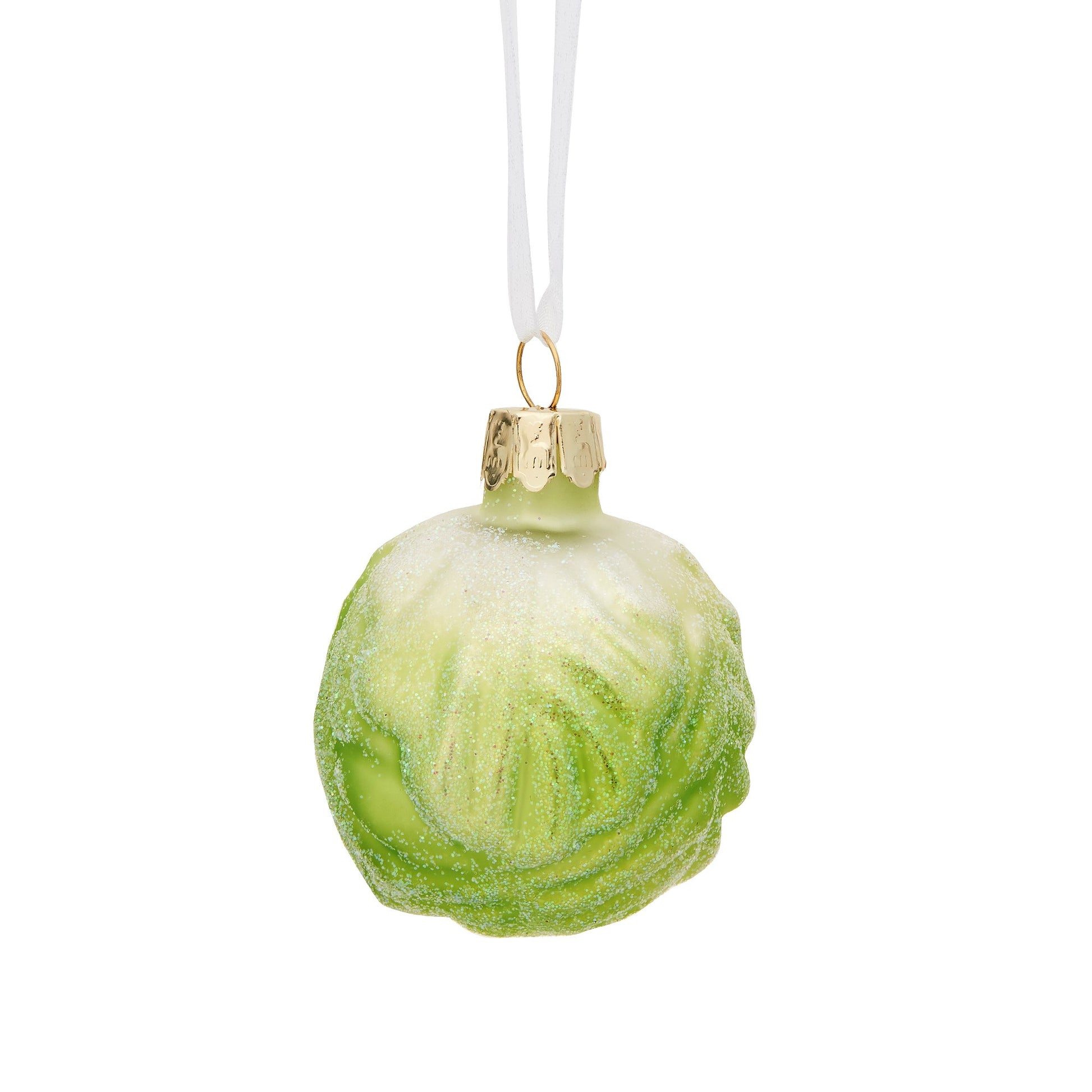 Brussel Sprout Glitter Shaped Christmas Tree Bauble - ad&i