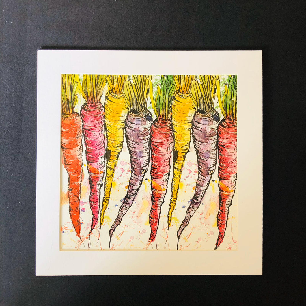 Carrot Ink and Watercolour Digital Art Print - ad&i