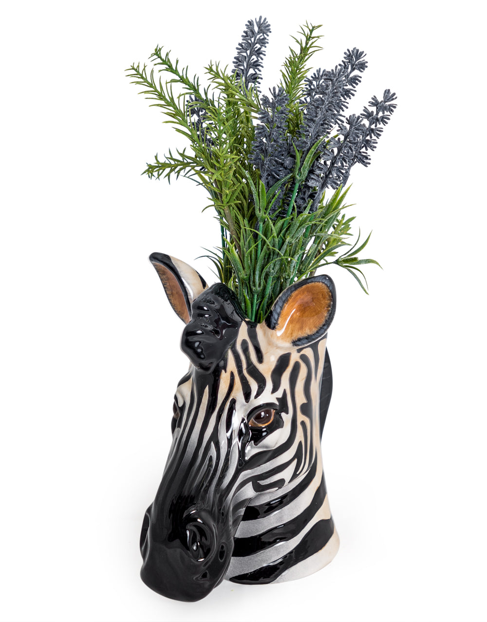 Ceramic Zebra Head Vase Jar - ad&i