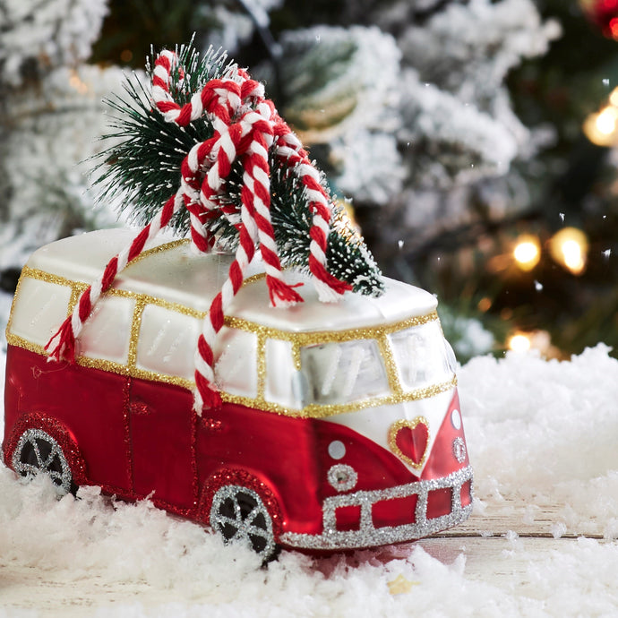 Coming Home For Xmas Love Camper Van Shaped Bauble - ad&i