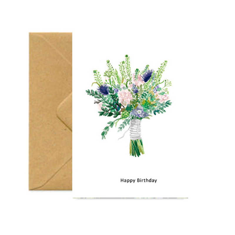 Cottage Garden Bouquet Birthday Greeting Card-ad&i