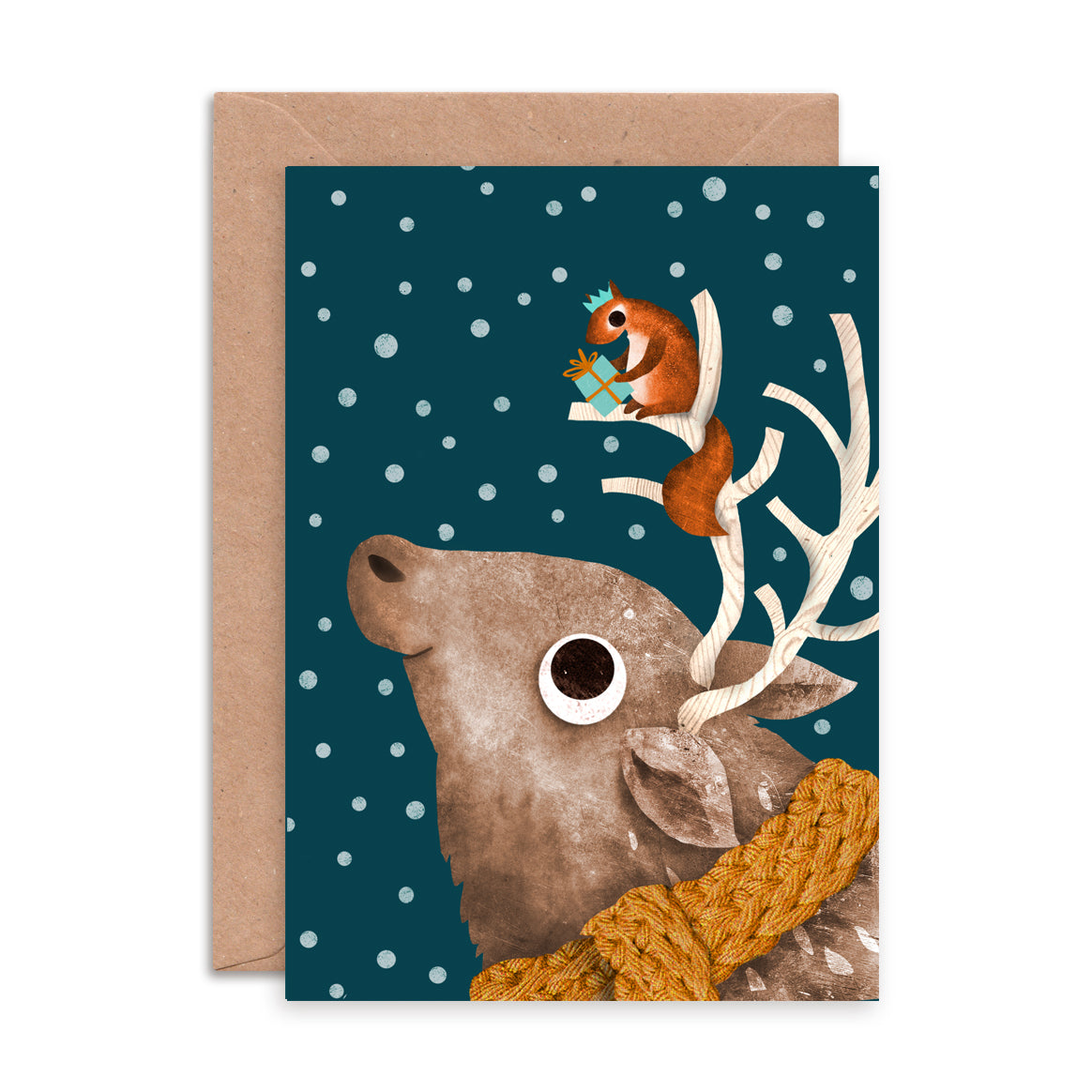 Reindeer and Squirrel Christmas Card by Emily Nash - ad&i