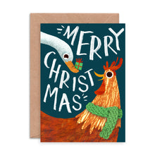 Load image into Gallery viewer, Chicken and Duck Christmas Card by Emily Nash - ad&amp;i