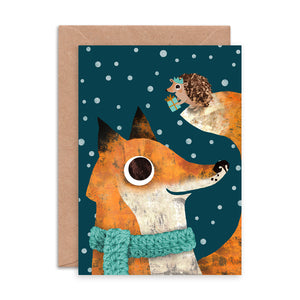 Fox and Hedgehog Christmas Card by Emily Nash - ad&i