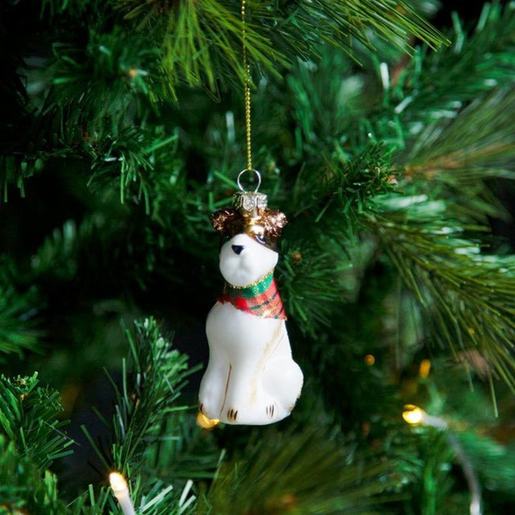 Scottie Dog Glass Christmas Tree Decoration-ad&i