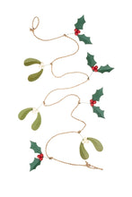 Load image into Gallery viewer, Green Mistletoe and Holly Garland-ad&amp;i