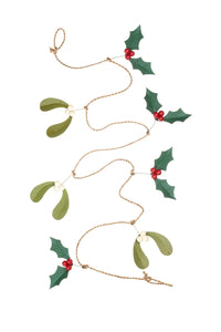 Green Mistletoe and Holly Garland-ad&i