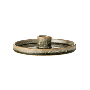 Green Stoneware Candlestick Holder - ad&i