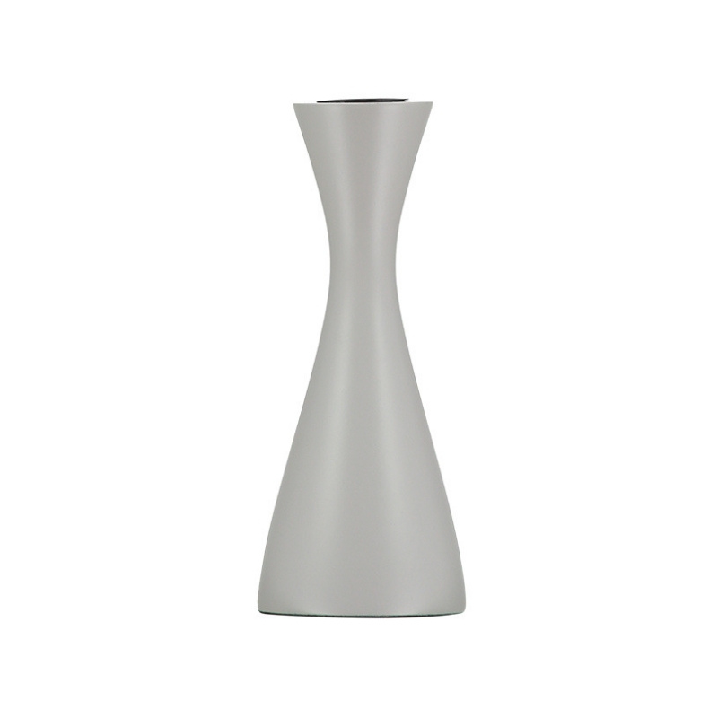 Grey Medium Wooden Candlestick Holder - ad&i