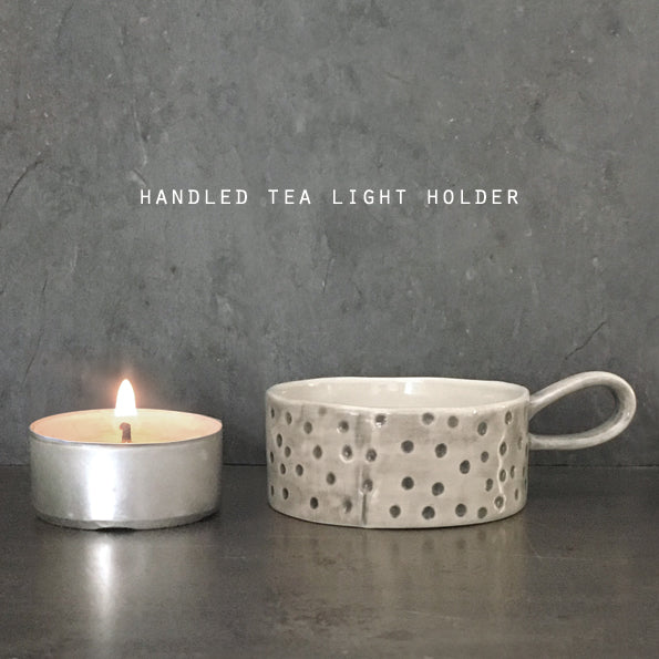 Dimpled Spot Handled Tealight Candle Holder - ad&i