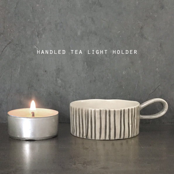 Striped Handled Tealight Candle Holder - ad&i