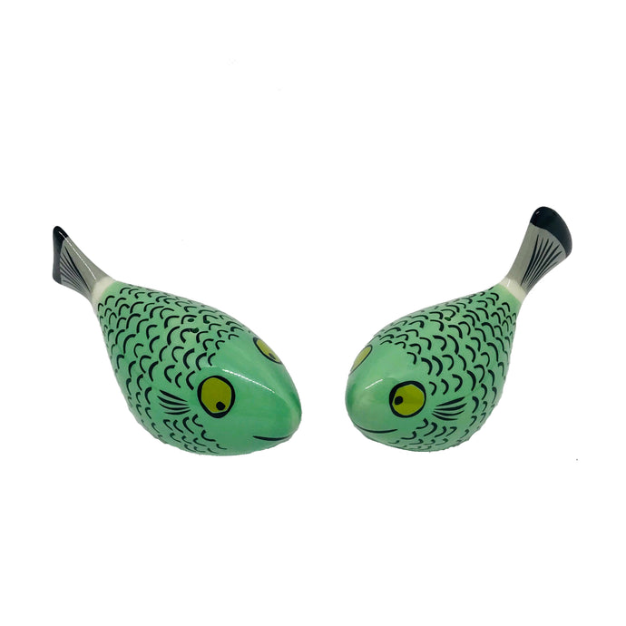 Jade Green Fish Salt and Pepper Shaker Set - ad&i